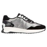  rieker w1306-42 ανατομικό δερμάτινο sneaker ασημί