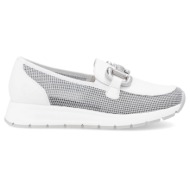  remonte d2g02-80 ανατομικό δερμάτινο μοκασίνι λευκό