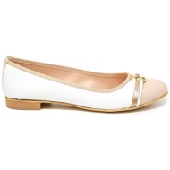  bigshoes (blondie) ks1361-13 μπαλαρίνα λευκό μπεζ