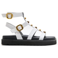  ateneo 51307-02 δερμάτινο σανδάλι λευκό