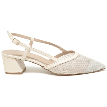 bigshoes mx22137-13 δερμάτινη γόβα μπεζ