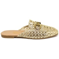  bigshoes ga1164-06 δερμάτινο mule χρυσό