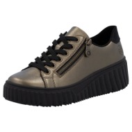  rieker n2501-90 γυναικείο ανατομικό δερμάτινο sneaker μπρονζέ