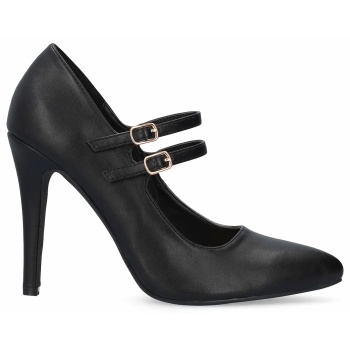 andres machado 6046-01 γόβα μαύρη 10cm