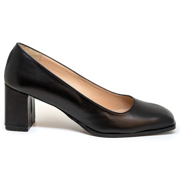 bigshoes mx9135-01 δερμάτινη γόβα μαύρη