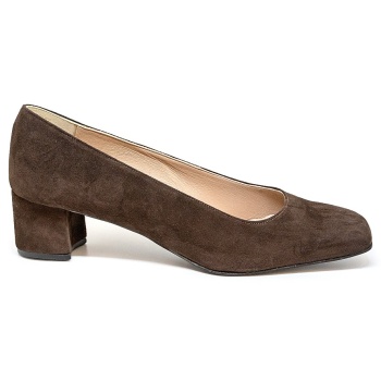 bigshoes mx9131-05 δερμάτινη γόβα καφέ