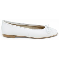  bigshoes ga2137-02 δερμάτινη μπαλαρίνα λευκό