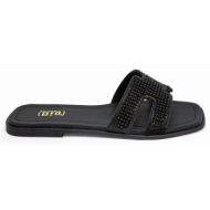  bigshoes ga0210-01 δερμάτινη παν΄τόφλα μαύρο