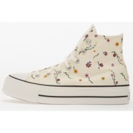  converse chuck taylor all star lift platform embroidered blooms hi egret/ vintage white/ black