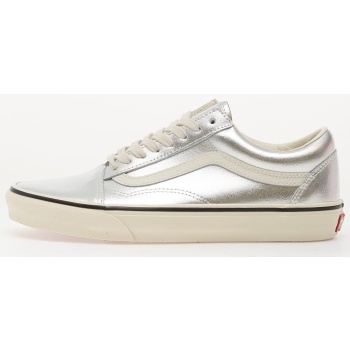 vans old skool leather metallic silver