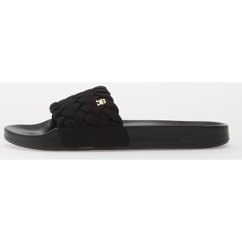 tommy hilfiger braided pool slide black