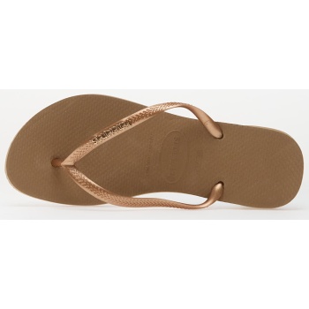 havaianas slim logo metallic rose gold