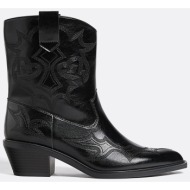  stradivarius μποτάκια cowboy με τακούνι μαύρο 35