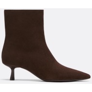  stradivarius δερμάτινα μποτίνια με τακούνι στιλέτο καφέ 40