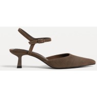  stradivarius γόβες kitten από χοντρό σουέντ καφέ 35