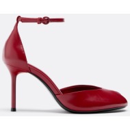  stradivarius παπούτσια με τακούνι και ανοιχτή μύτη κόκκινο 39