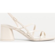  stradivarius wide fit. πέδιλα με φαρδύ τακούνι εκρού 39