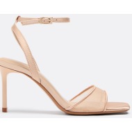  stradivarius wide fit. σατινέ πέδιλα με τακούνι μπεζ 40