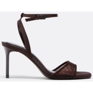  stradivarius τούλινα πέδιλα με τακούνι στιλέτο καφέ 41