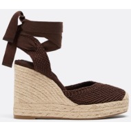  stradivarius ψηλές πλατφόρμες από γιούτα καφέ 41