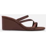  stradivarius πέδιλα πλατφόρμα με σφήνα καφέ 39