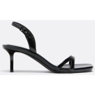  stradivarius πέδιλα με τακούνι και λουράκια με κοψίματα μαύρο 40