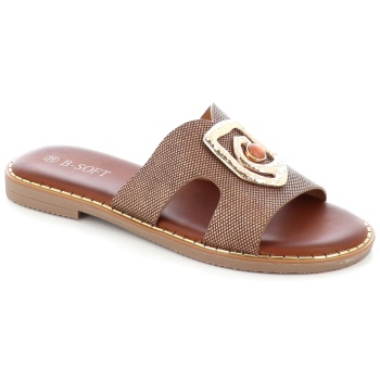 698-27 γυναικειο υποδημα flat, καφε σε προσφορά