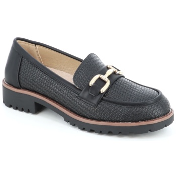 140-21 γυναικειο υποδημα loafers, μαυρο