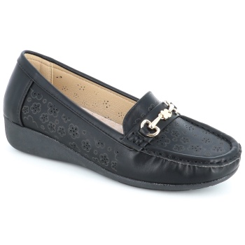 2133-6 γυναικειο υποδημα μοκασινι, μαυρο