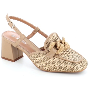 1511-1 γυναικειο υποδημα πεδιλο, μπεζ σε προσφορά