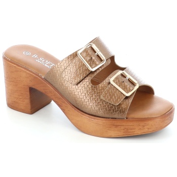 2367-81 γυναικειο υποδημα mule, χρυσο σε προσφορά