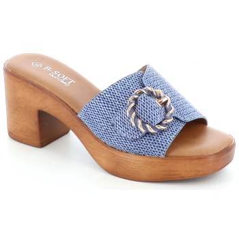 2367-87 γυναικειο υποδημα mule, μπλε σε προσφορά