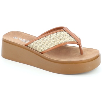 218-821 γυναικειο υποδημα διχαλο, μπεζ σε προσφορά