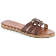  02172 γυναικειο υποδημα flat, καφε