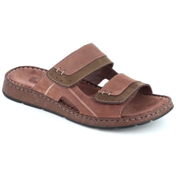 45270 ανδρικο πεδιλο δερματινο, καφε σε προσφορά