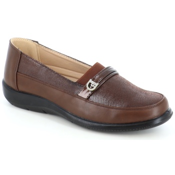 1122-06 γυναικειο υποδημα μοκασινι, καφε σε προσφορά