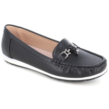 136-7 γυναικειο υποδημα μοκασινι, μαυρο