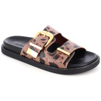 2133 γυναικειο υποδημα flat, καφε