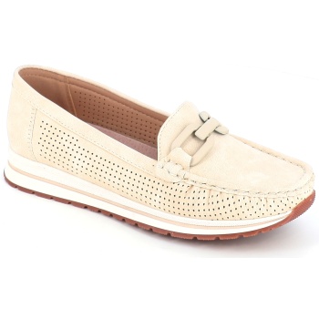 199-2 γυναικειο υποδημα μοκασινι, μπεζ