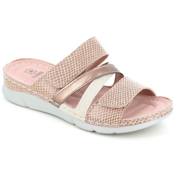 2611 γυναικειες παντοφλες εξοδου, μπεζ