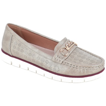 10292 γυναικειο υποδημα μοκασινι, ασημι