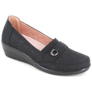  2505-12 γυναικειο υποδημα μοκασινι, μαυρο