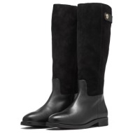  tommy hilfiger th stud leather mix long boot fw0fw08341 - thbds