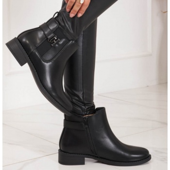 μαύρα χαμηλά ankle boots με ιδιαίτερο σε προσφορά