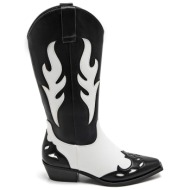  γυναικείες western boots με σχέδια, μαύρο