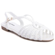  γυναικεία φλατ strappy sandals, λευκό