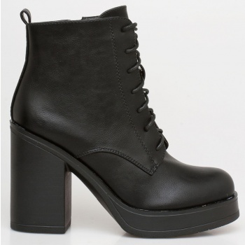 regan block heel boot, μαύρο - 20034/1