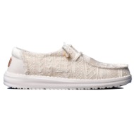 μοκασίνια heydude γυναικειο wendy crochet lace 43112 19b white/gold
