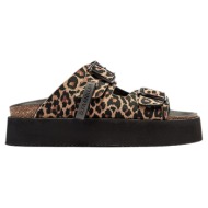 παντόφλες d.franklin γυναικειο vibe sandals buckle platform dfsh414003 leopard