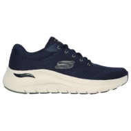 skechers arch fit engineered mesh lace up 232700-nvy μπλε